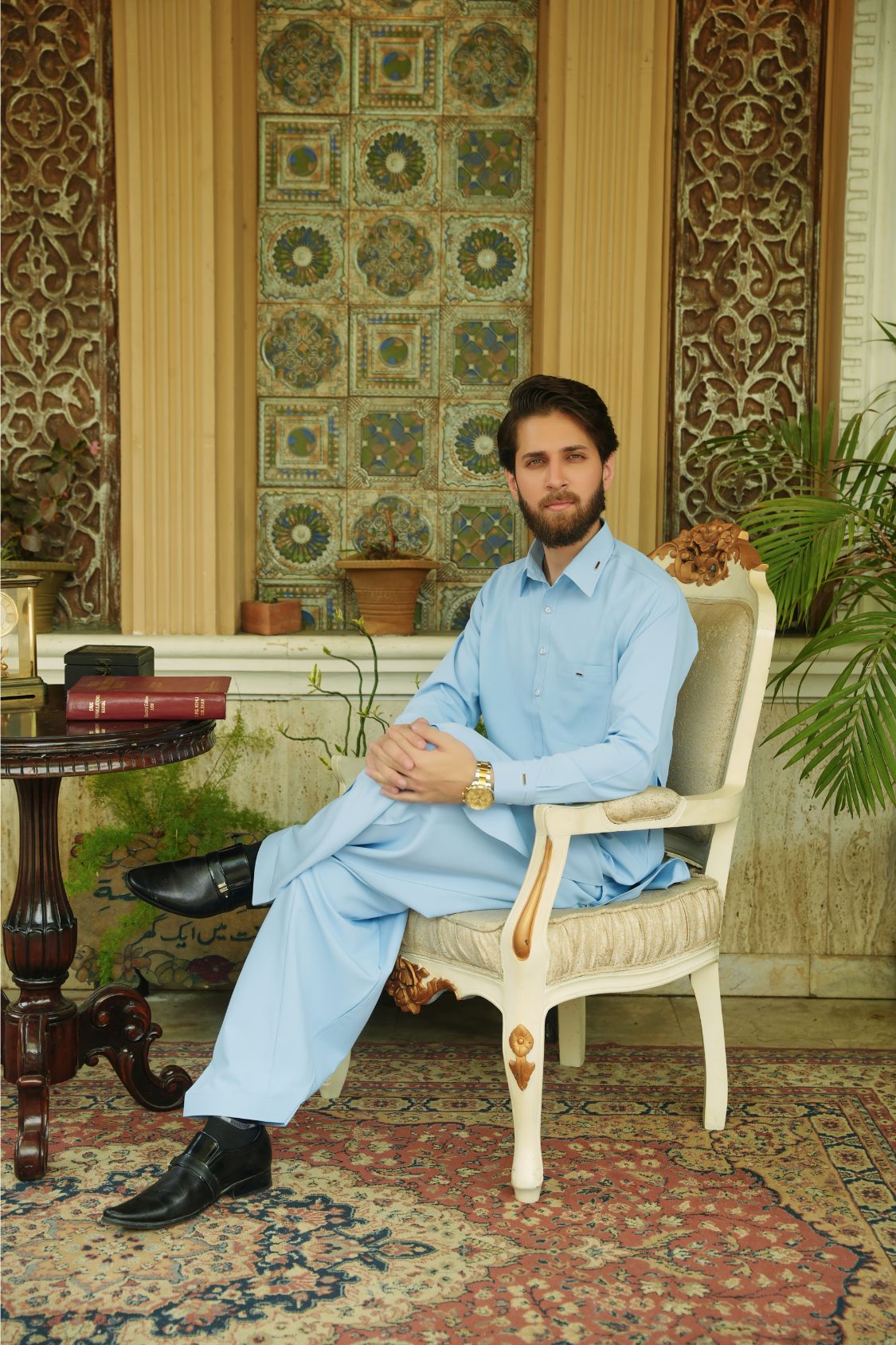 Sky Blue Stitched Shalwar Kameez