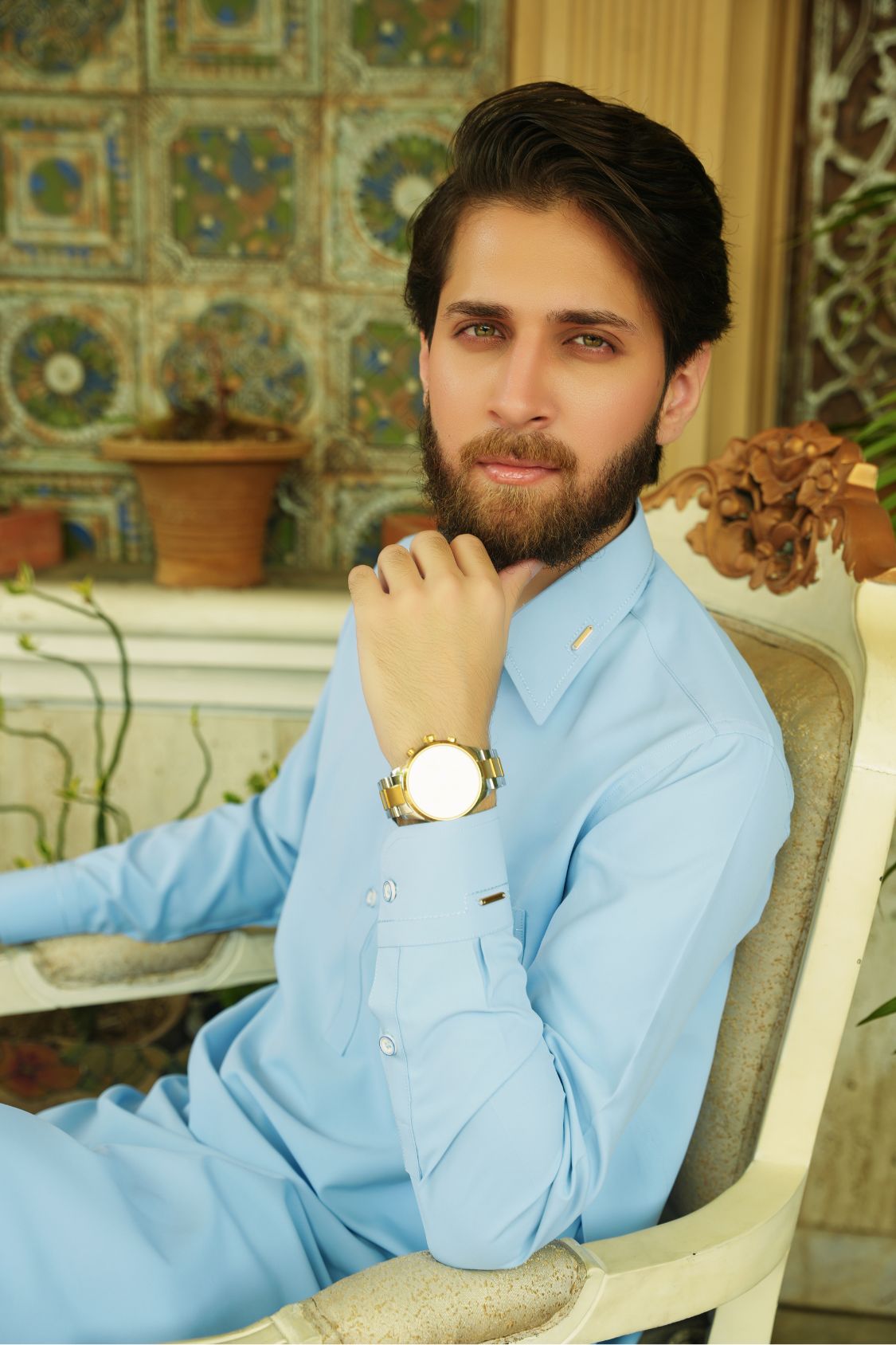 Sky Blue Stitched Shalwar Kameez