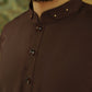 Cognac Stitched Shalwar Kameez (Ban Collar)