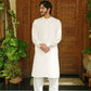 Stark White Stitched Shalwar Kameez (Ban Collar)