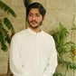 Stark White Stitched Shalwar Kameez (Ban Collar)