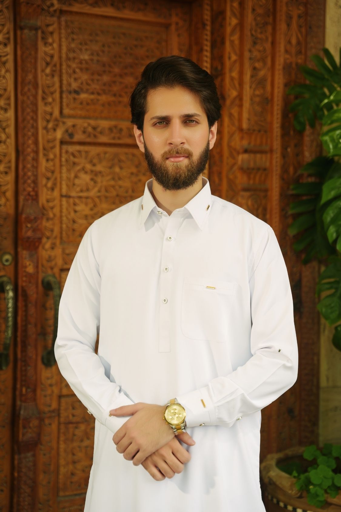 Eggshell White Stitched Shalwar Kameez