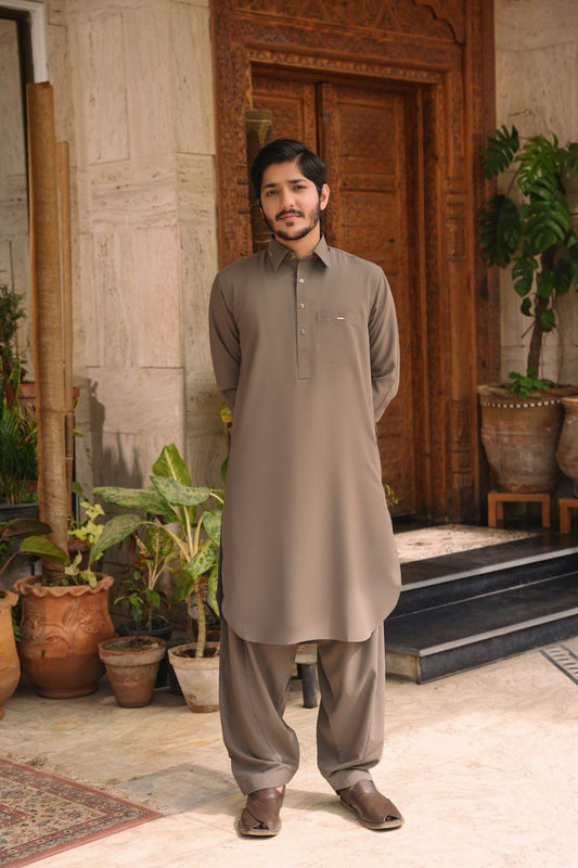 Chestnut Stitched Shalwar Kameez