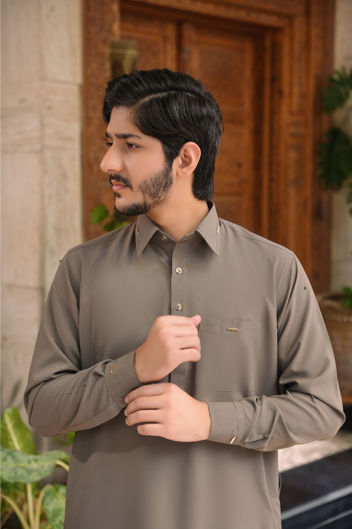 Chestnut Stitched Shalwar Kameez