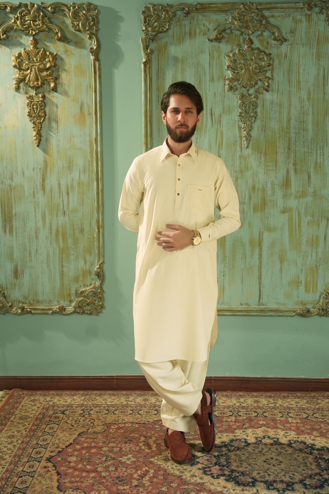 Off-white Stitched Shalwar Kameez