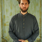 Charcoal Gray Stitched Shalwar Kameez (Ban Collar)