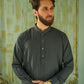 Charcoal Gray Stitched Shalwar Kameez (Ban Collar)