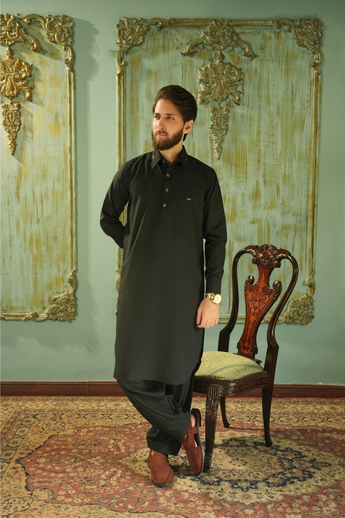 Black Stitched Shalwar Kameez