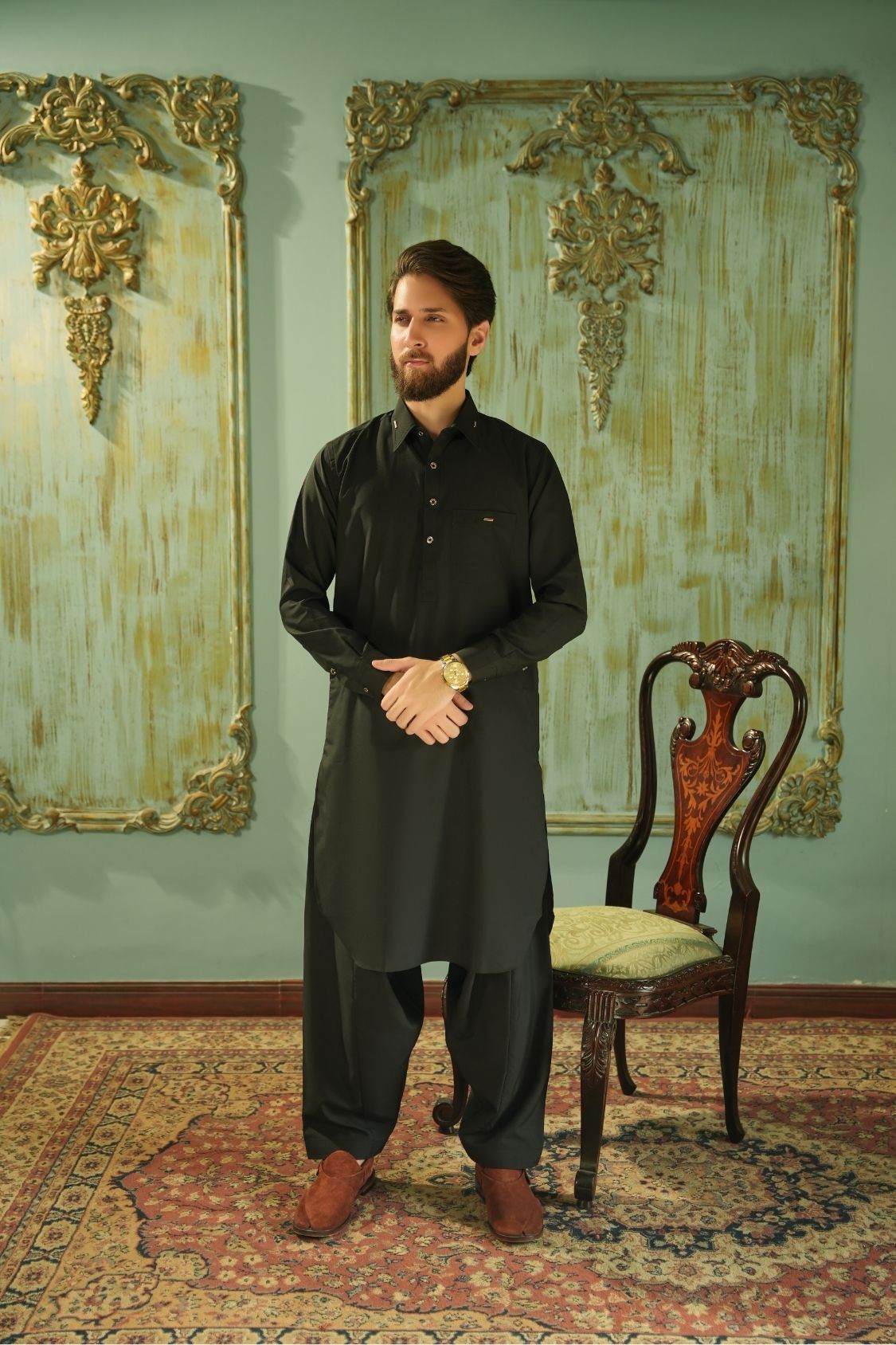 Black Stitched Shalwar Kameez