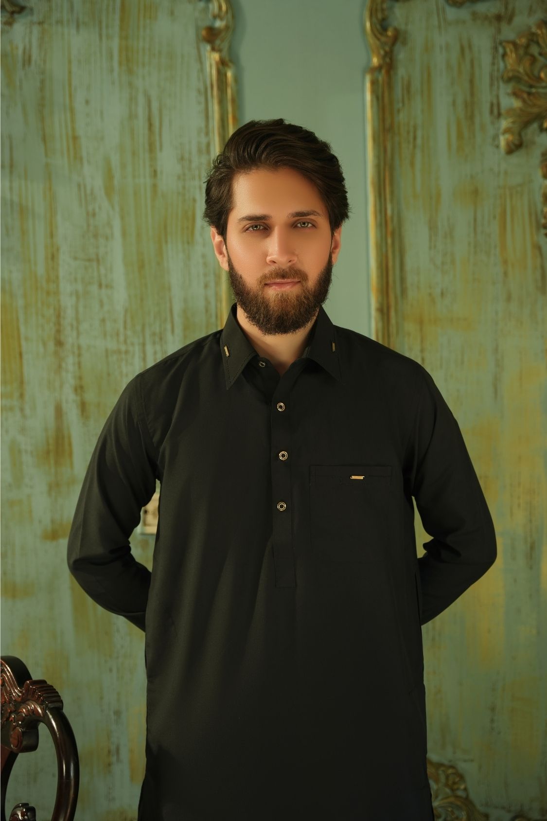 Black Stitched Shalwar Kameez