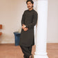 Black Stitched Shalwar Kameez (Ban Collar)