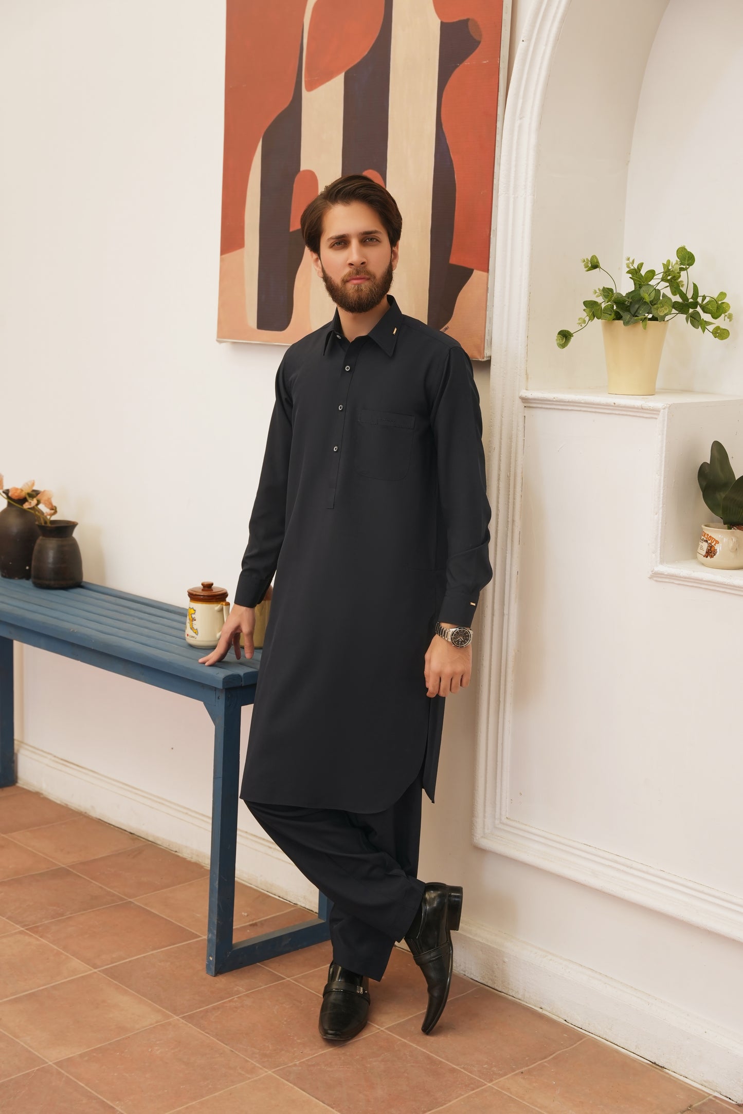 Black Stitched Shalwar Kameez