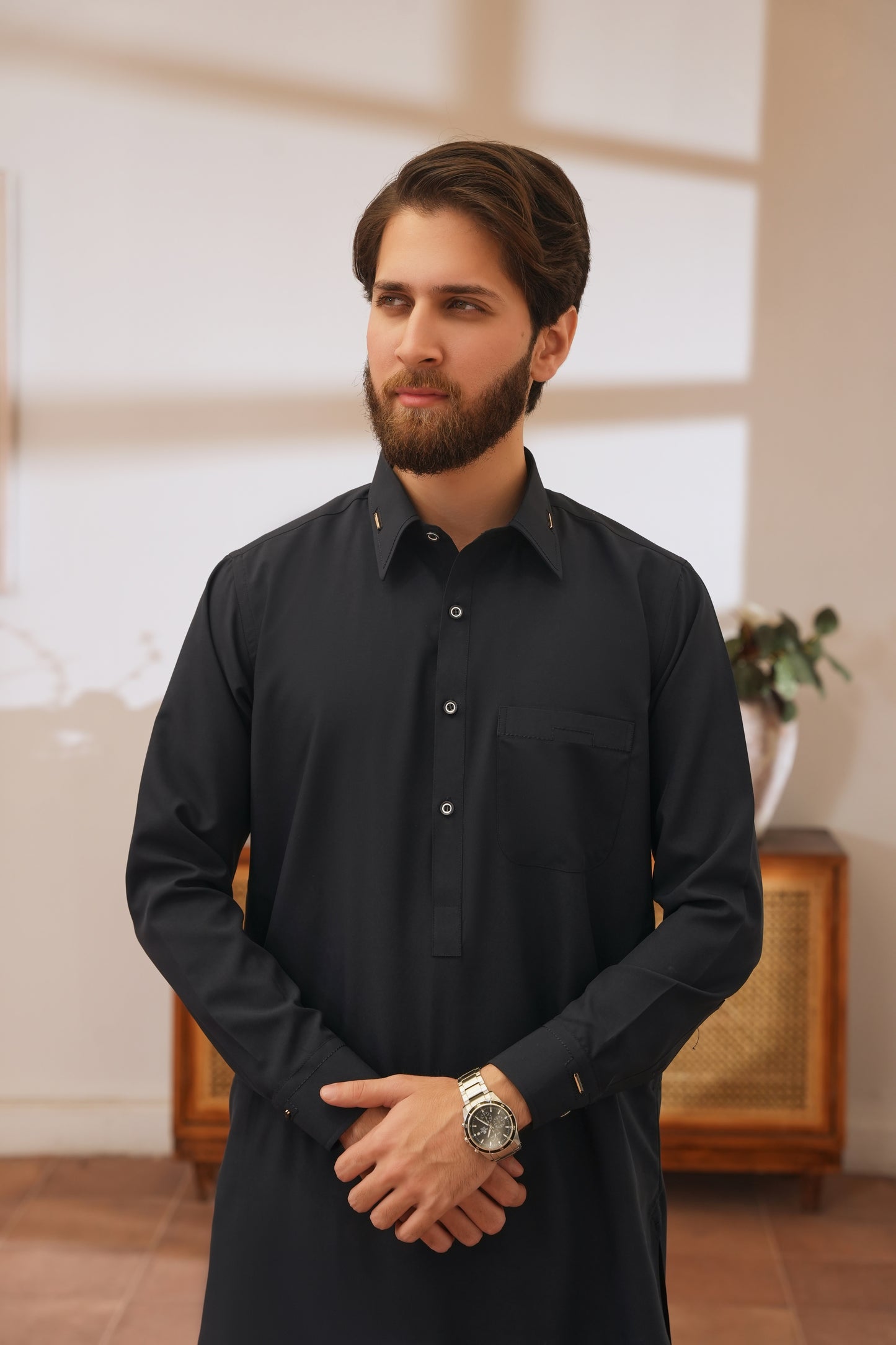 Black Stitched Shalwar Kameez