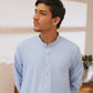 Sky Blue Stitched Shalwar Kameez (Ban Collar)