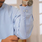Sky Blue Stitched Shalwar Kameez (Ban Collar)