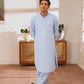 Sky Blue Stitched Shalwar Kameez (Ban Collar)