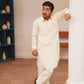 Cream White Stitched Shalwar Kameez