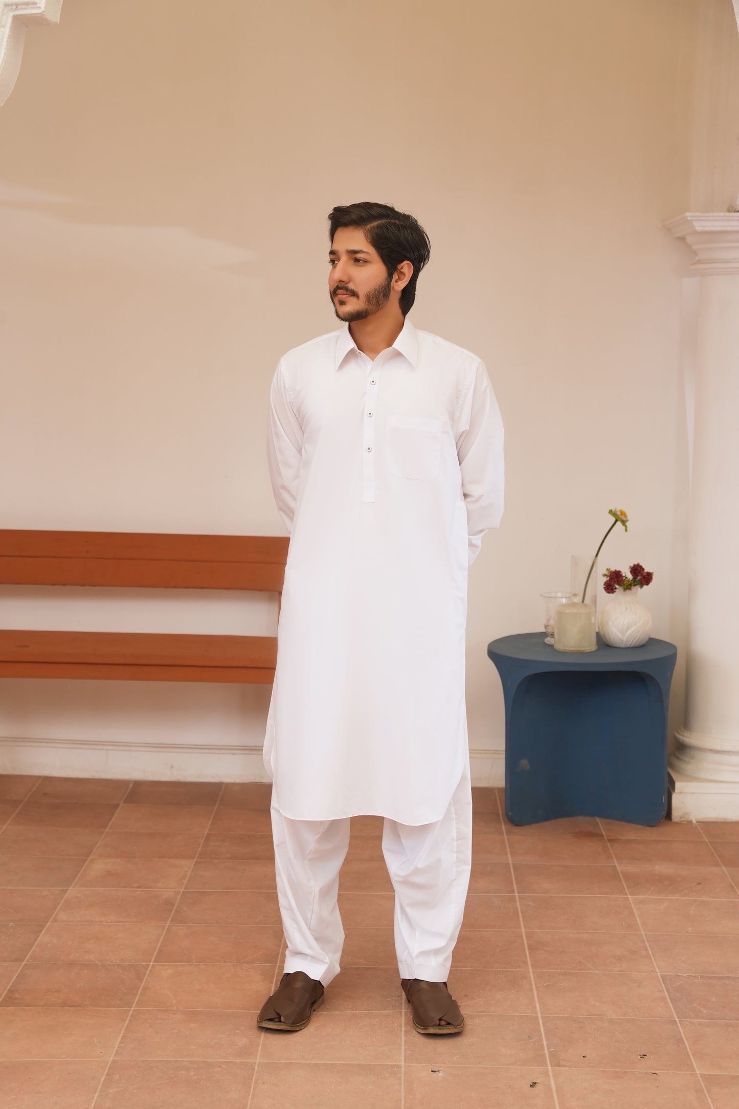 Stark White Stitched Shalwar Kameez