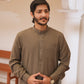 Chestnut Stitched Shalwar Kameez (Ban Collar)