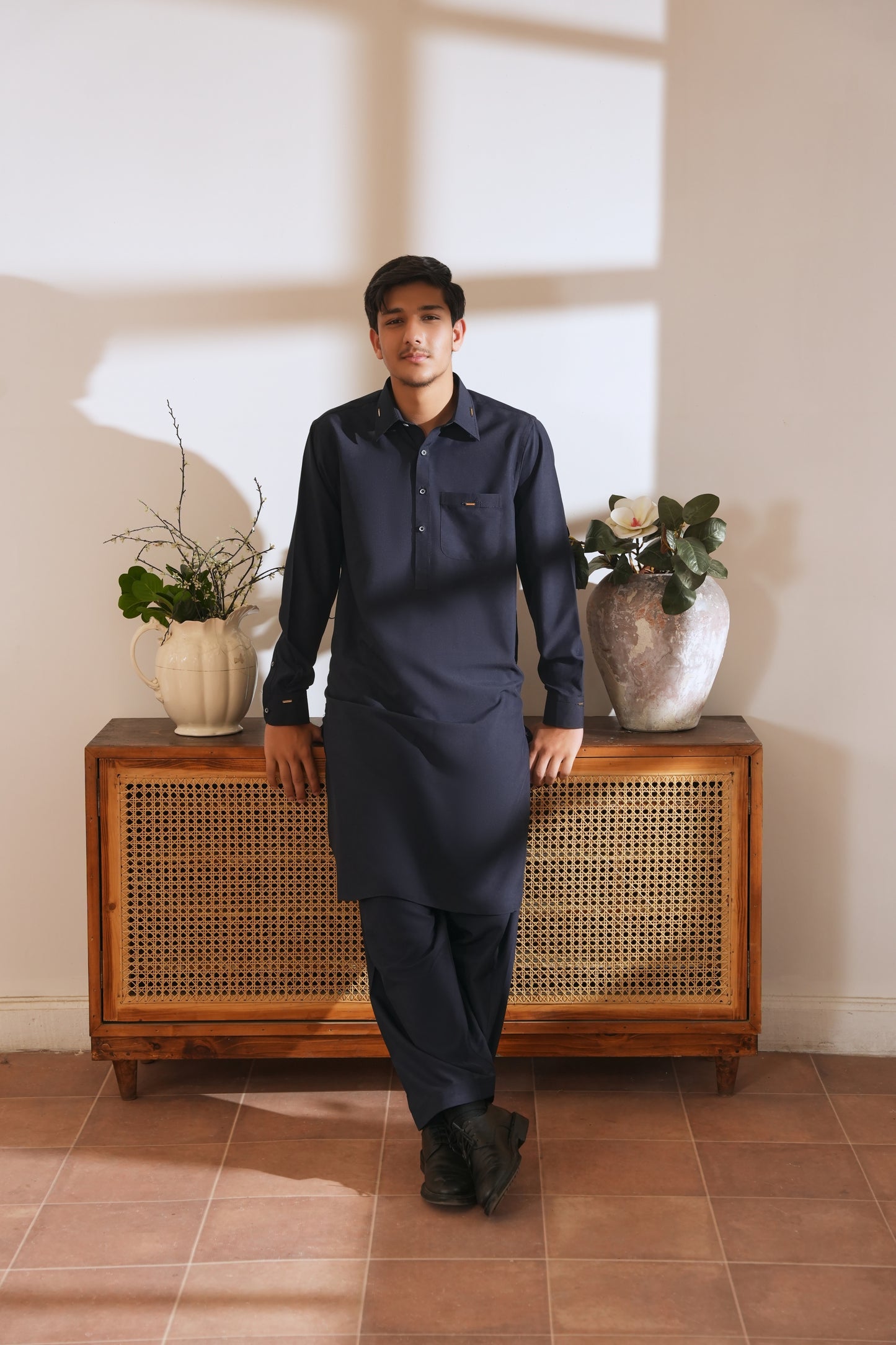 Navy Blue Stitched Shalwar Kameez