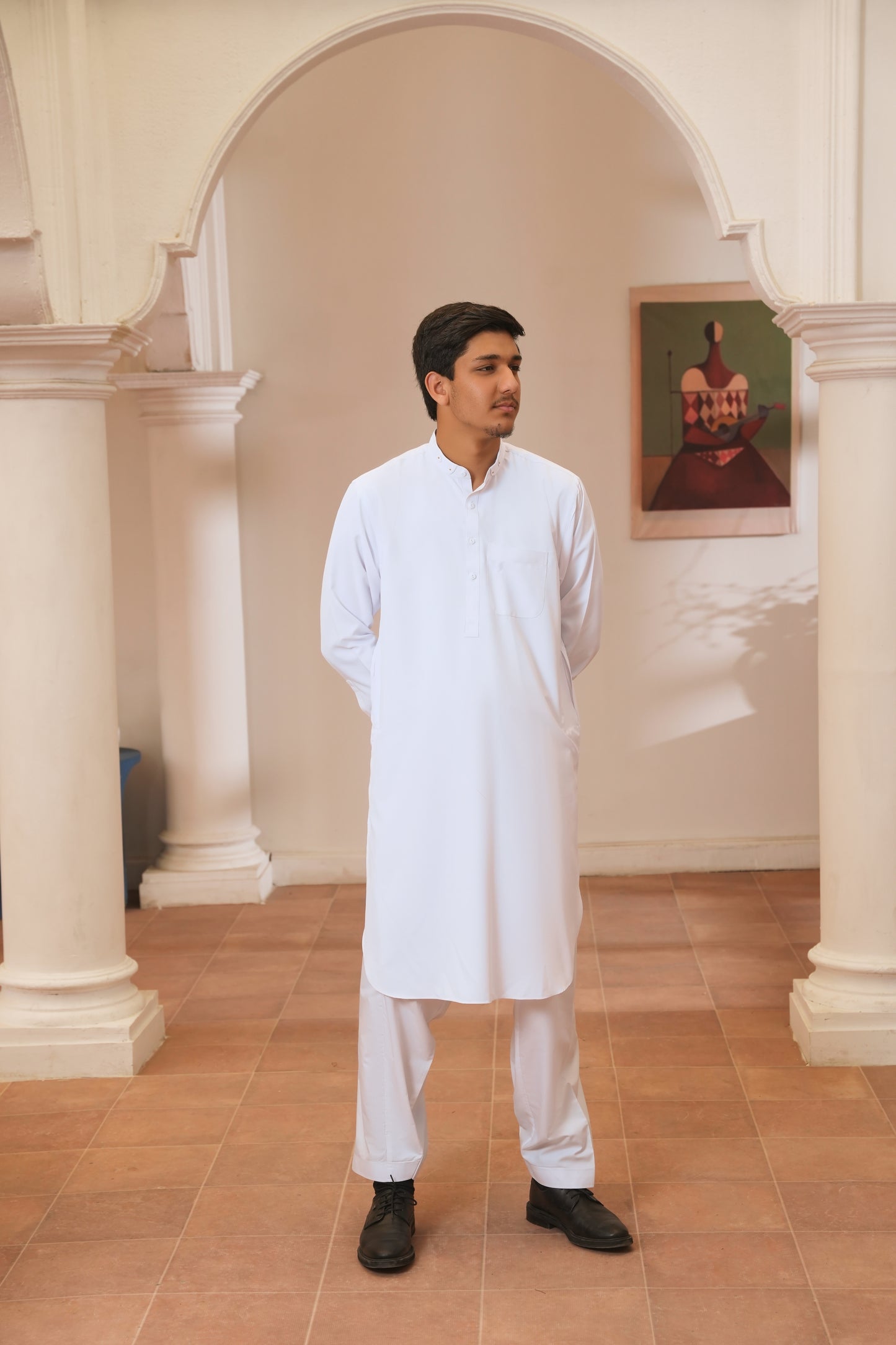 Stark White Stitched Shalwar Kameez