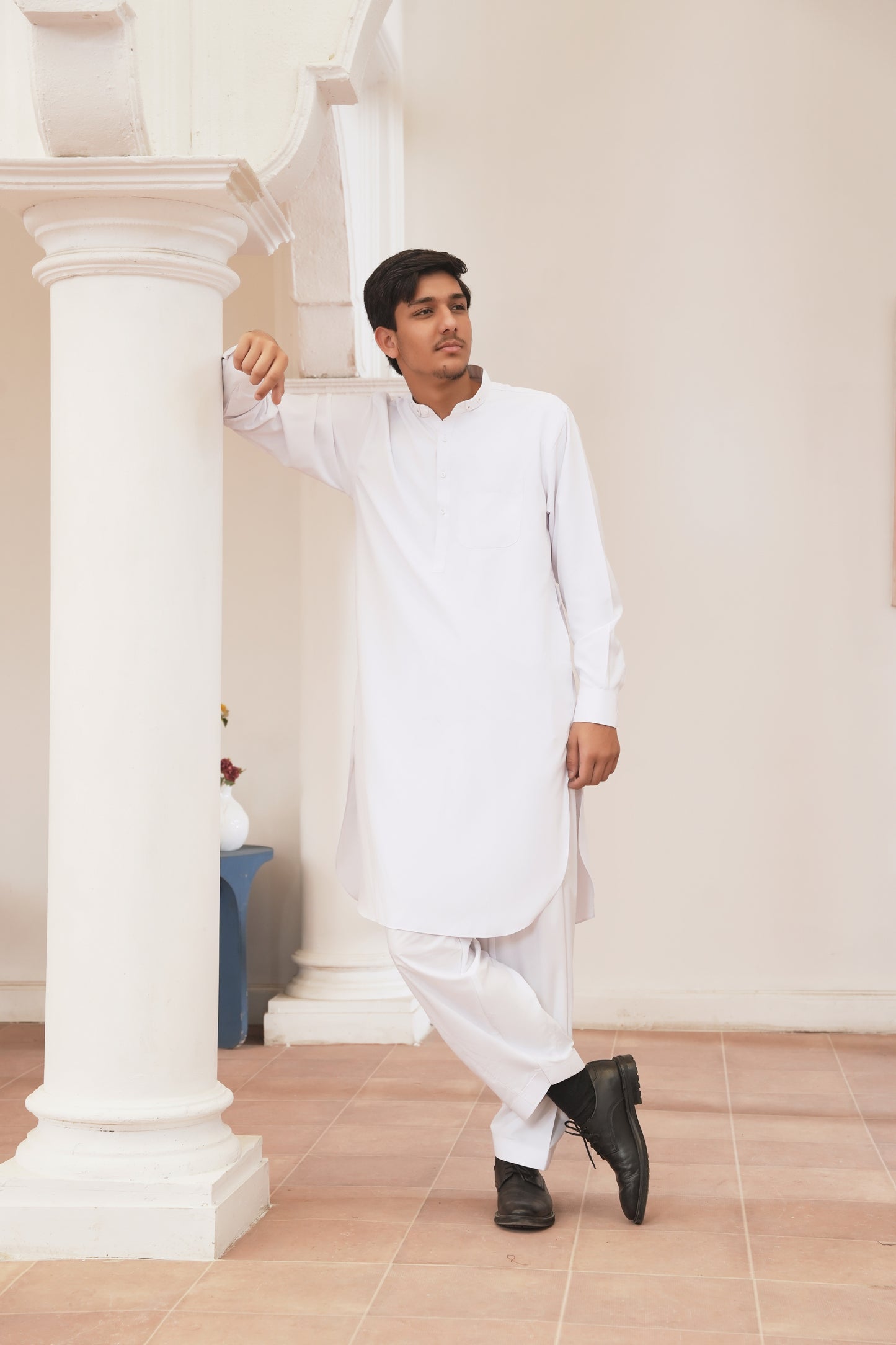 Stark White Stitched Shalwar Kameez