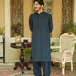 Royal Blue Stitched Shalwar Kameez (Ban Collar)